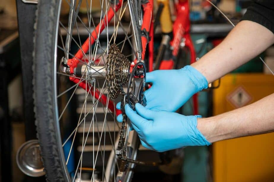 Cycle Mechanic making repairs